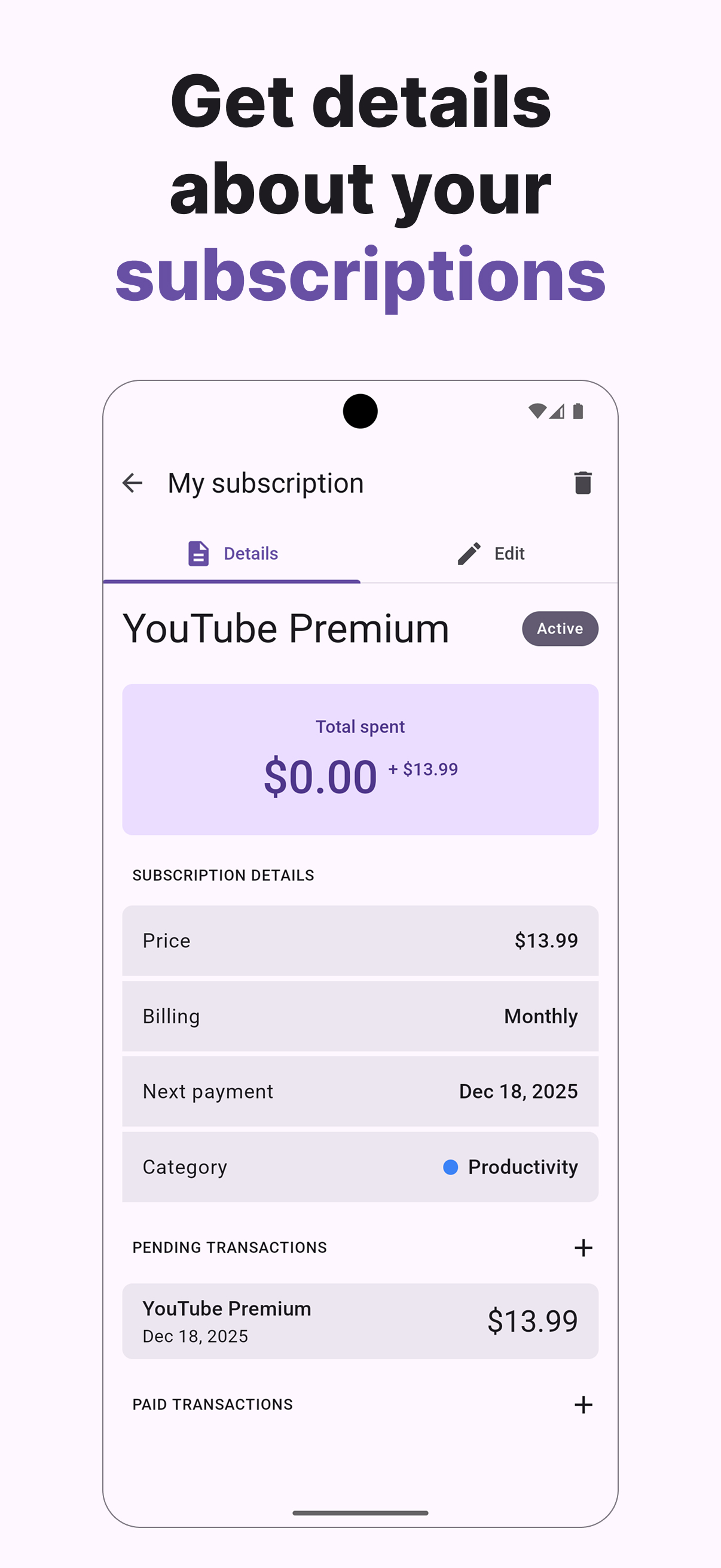 Penny subscription manager - Screenshot 5